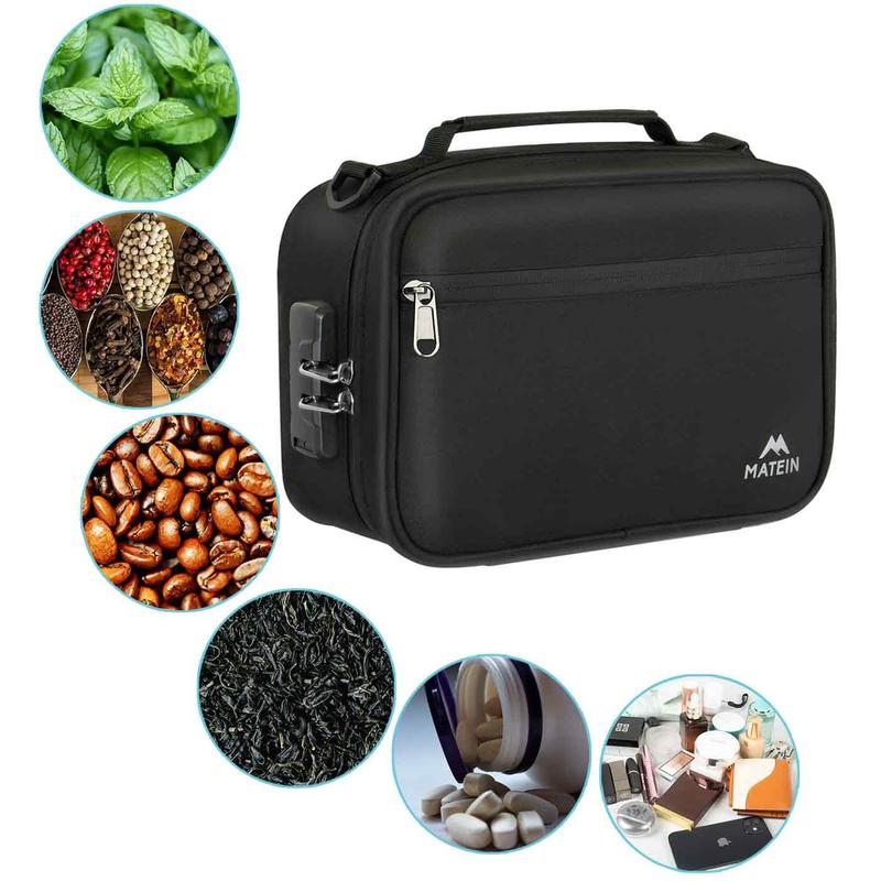 Odor Proof Bags,Smell Proof Box Container with Combination Lock and Detachable Shoulder Strap for Daily Usage Travel Organiser