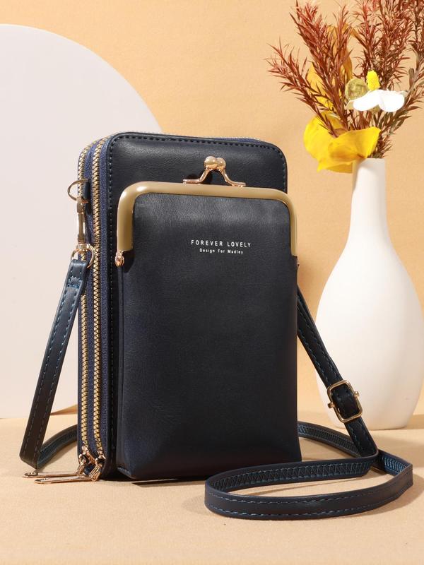 Women's Elegant Pu Leather Crossbody Bag for Summer, Modern Simple Plain Color Phone Wallet Bag, Casual Trendy Versatile Commuting Bag for Daily Use, Fall Outfits, Fall Freshness