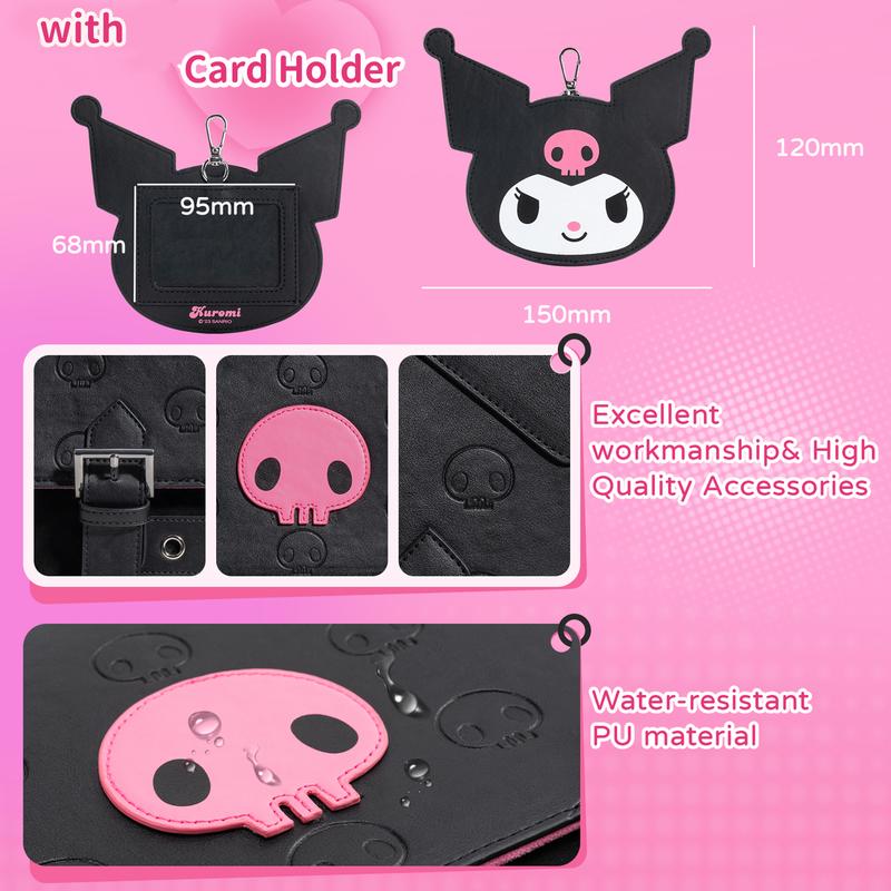 Geekshare Black Cartoon Backpack Protective Shell Waterproof PU Large Capacity for Daily Outing, Fits Tablet & Switch