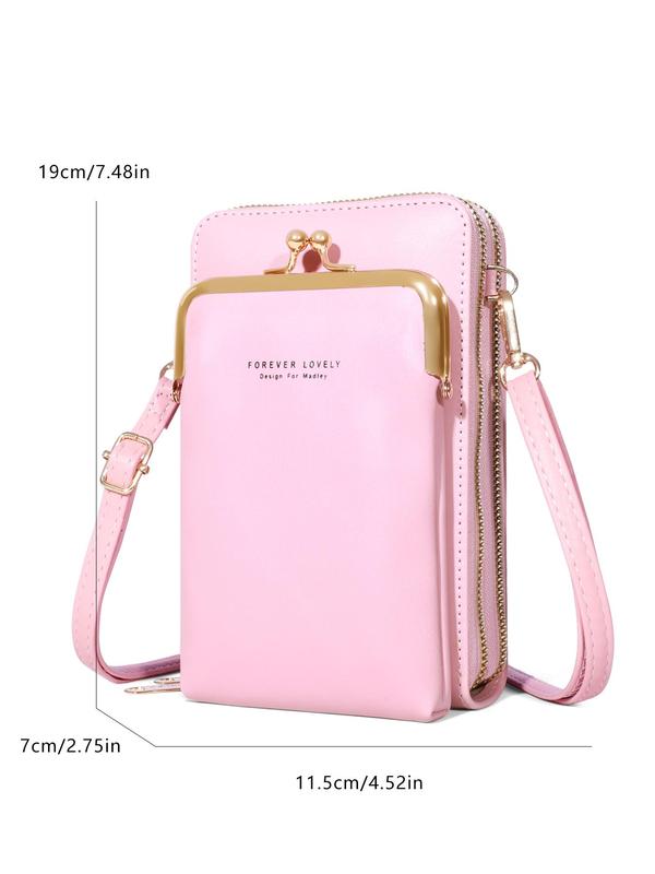 Women's Elegant Pu Leather Crossbody Bag for Summer, Modern Simple Plain Color Phone Wallet Bag, Casual Trendy Versatile Commuting Bag for Daily Use, Fall Outfits, Fall Freshness