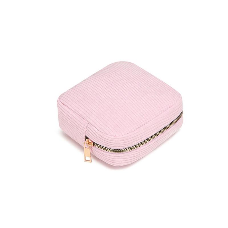 Solid Color Mini Cosmetic Storage Bag, Portable Makeup Organizer, Zipper Makeup Storage Bag For Skincare, Lipstick, Eyeliners, Eye Shadows, Lotion, Cream, Travel Storage Bag