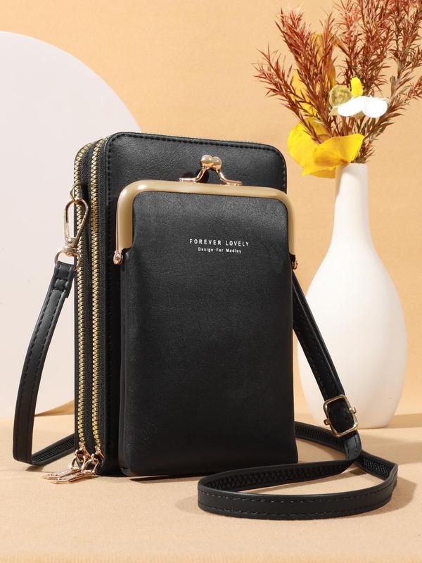 Women's Elegant Pu Leather Crossbody Bag for Summer, Modern Simple Plain Color Phone Wallet Bag, Casual Trendy Versatile Commuting Bag for Daily Use, Fall Outfits, Fall Freshness