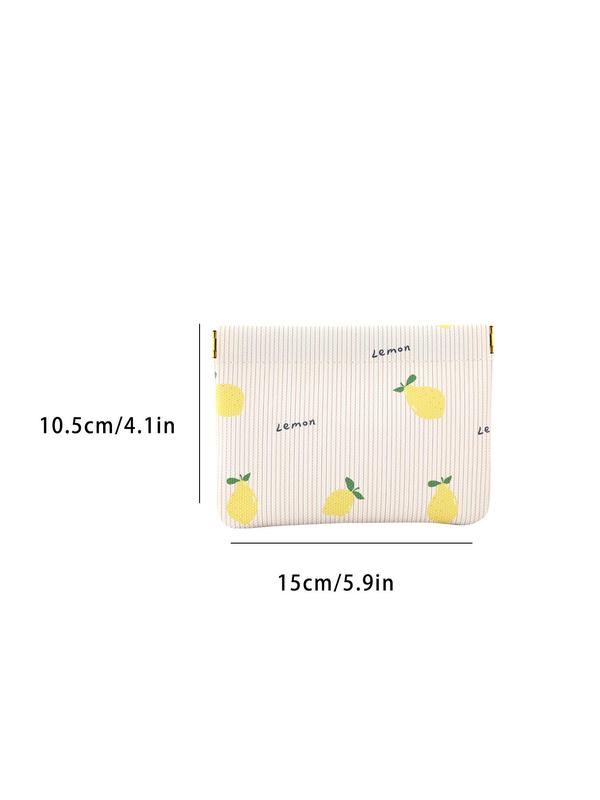 Women's Cute Fruit Pattern Zipper Wristlet, Fashionable Pu Leather Clutch, All-match Trendy Bag for Daily Use