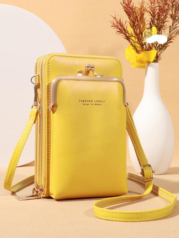 Women's Elegant Pu Leather Crossbody Bag for Summer, Modern Simple Plain Color Phone Wallet Bag, Casual Trendy Versatile Commuting Bag for Daily Use, Fall Outfits, Fall Freshness