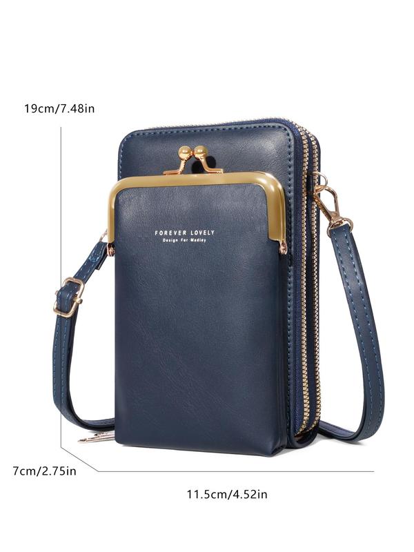 Women's Elegant Pu Leather Crossbody Bag for Summer, Modern Simple Plain Color Phone Wallet Bag, Casual Trendy Versatile Commuting Bag for Daily Use, Fall Outfits, Fall Freshness