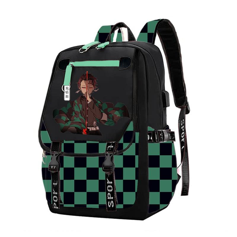 Cartoon Backpack Demon Slayer Backpack Lightweight Travel Student Bookbag Laptop Backpack For Boys Girls