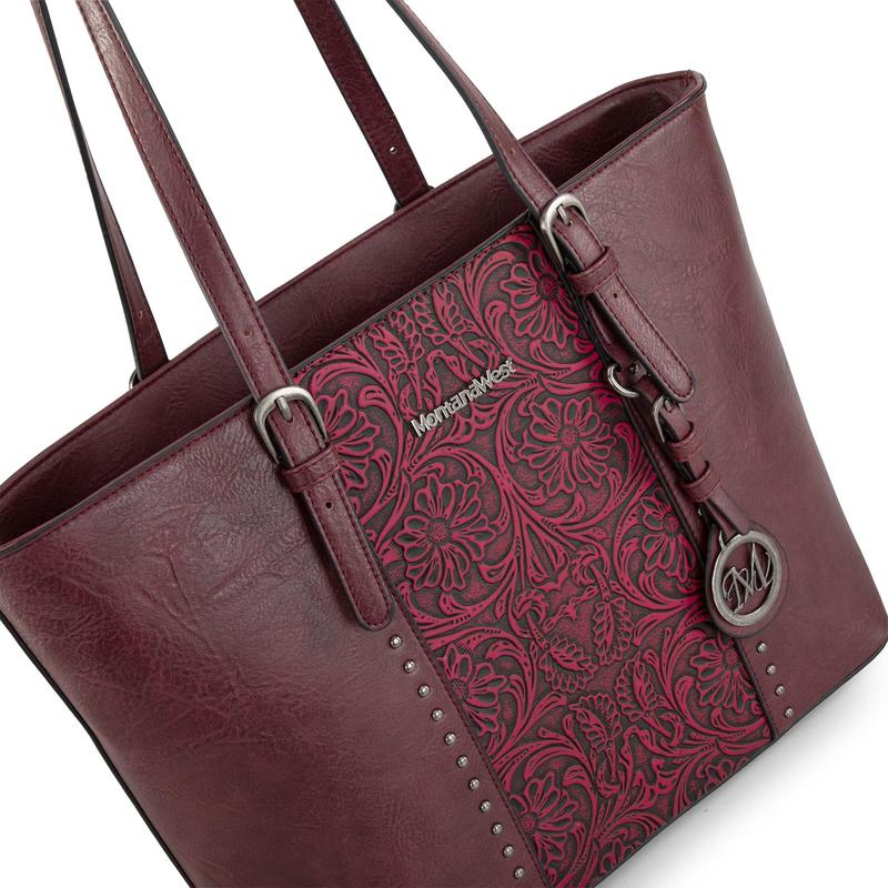 Montana West Tote Bag for Women Large Purse and Handbags Set Embossed Collection Purse 2Pcs Set