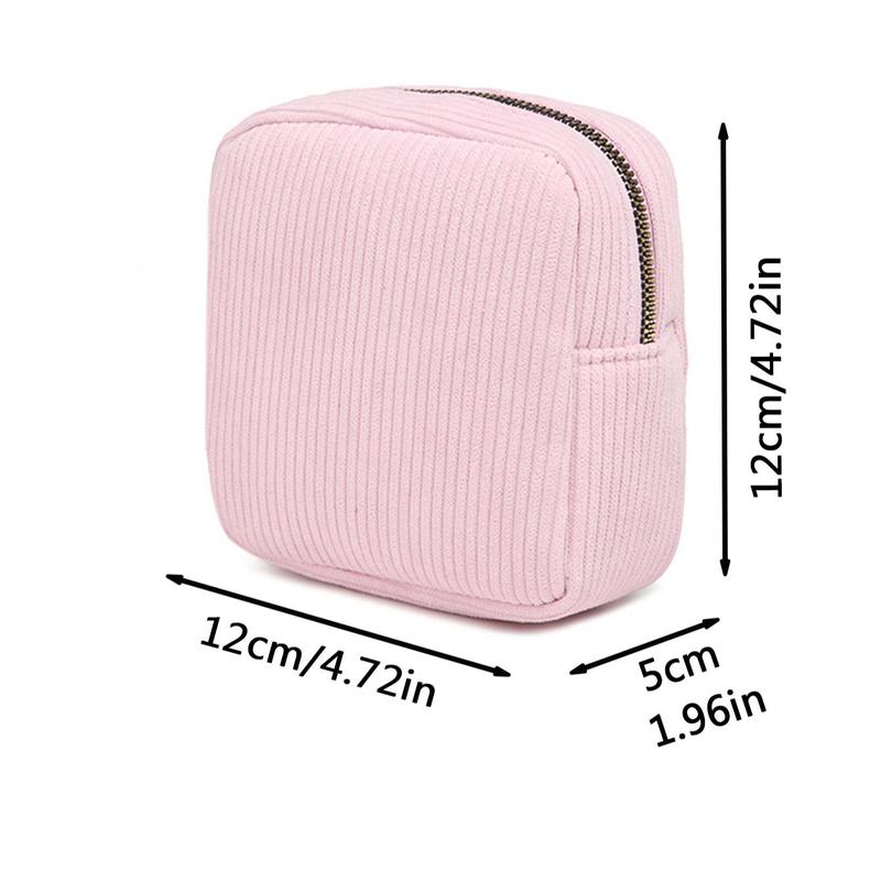 Solid Color Mini Cosmetic Storage Bag, Portable Makeup Organizer, Zipper Makeup Storage Bag For Skincare, Lipstick, Eyeliners, Eye Shadows, Lotion, Cream, Travel Storage Bag