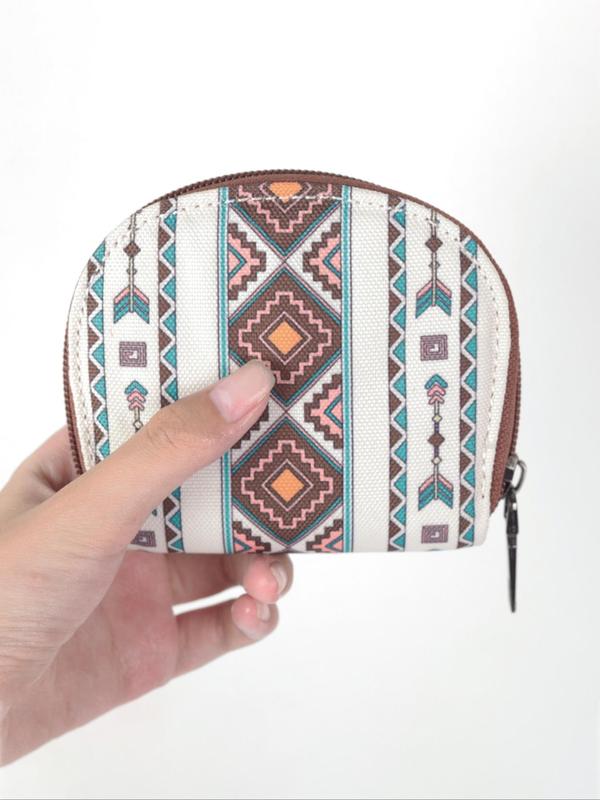 Boho Style Ethnic Pattern Zipper Coin Purse, Fashionable Waterproof Coin Holder for Women, Casual Trendy Versatile High-quality Daily Wallet