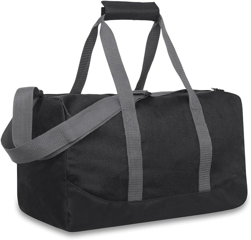 30 Liter, 17 Inch Canvas Duffle Bags for Men and Women  Travel Weekender Overnight Carry-On  Duffel Tote Bags (Black)