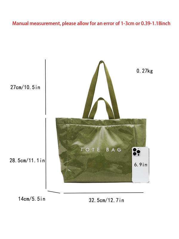 Women's Solid Color Tote Bag, Fashionable Large Capacity Shoulder Bag for Work & Daily Used, Casual Trendy Versatile High-quality Daily Commuting Bag