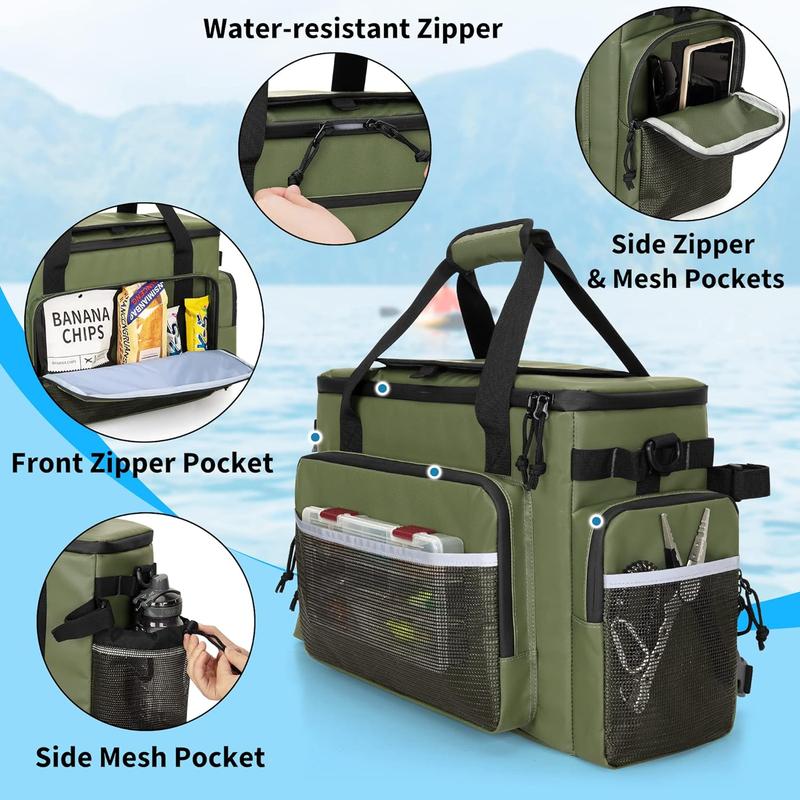 Large Kayak Cooler, Waterproof Kayak Cooler Behind Seat, Kayak Chair Back Cooler Bag for Lawn-Chair Style Seat, Splash Seat Ice Chest Cooler for Kayaking, Fishing & Beaches, Bag Only