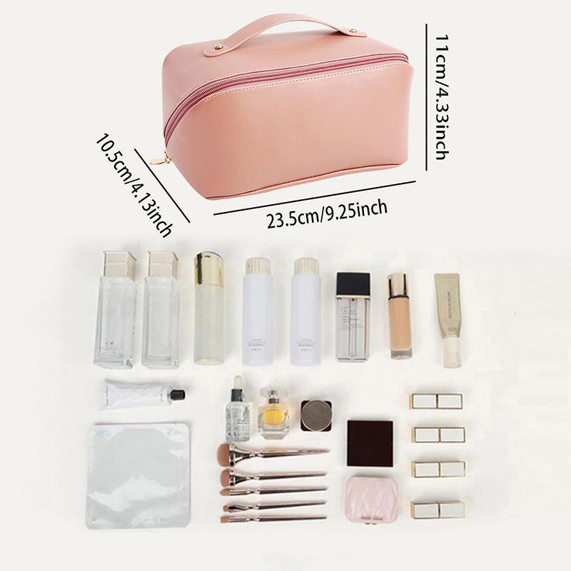 Travel Solid Color Letter Detail Makeup Travel Bag, Portable Cosmetic Organizer, Simple All-match Bag for Daily Life & Travel