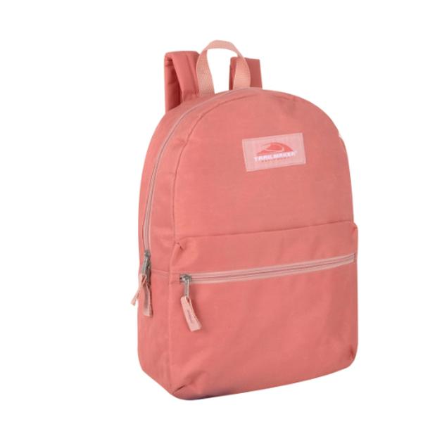 Basic Classic Solid Color Backpack with Front Zipper Accessory Pocket, Dual Zipper Closure & Padded Shoulder Straps for Work, School, Office, Gym, Sports, Travel, Commute & Recreation