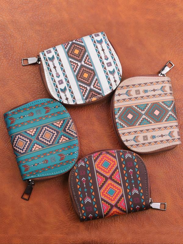 Boho Style Ethnic Pattern Zipper Coin Purse, Fashionable Waterproof Coin Holder for Women, Casual Trendy Versatile High-quality Daily Wallet