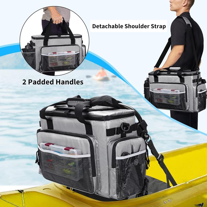 Large Kayak Cooler, Waterproof Kayak Cooler Behind Seat, Kayak Chair Back Cooler Bag for Lawn-Chair Style Seat, Splash Seat Ice Chest Cooler for Kayaking, Fishing & Beaches, Bag Only