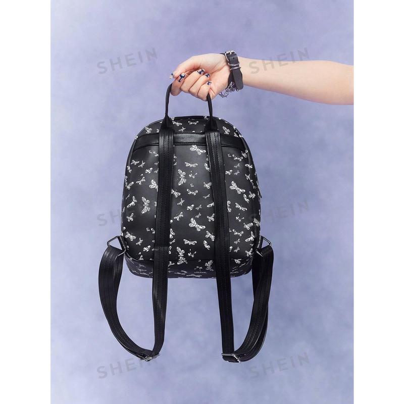 Corpse Bride | ROMWE Cartoon Butterfly Printed Fashion Backpack With Decorative Accents, School