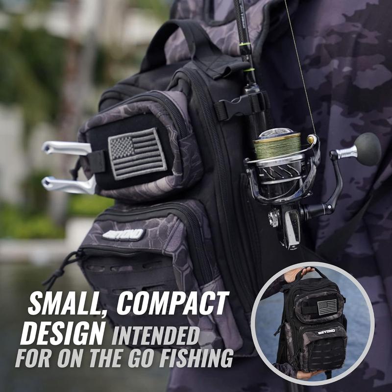 Fishing Tackle Backpack- The Voyager (Black Onyx)