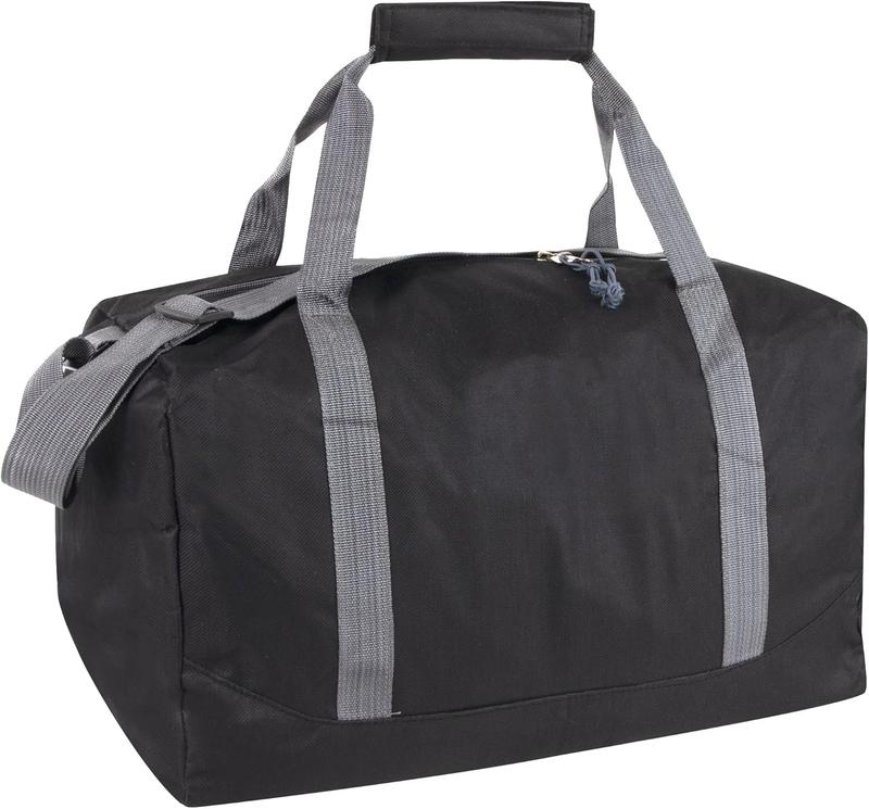 30 Liter, 17 Inch Canvas Duffle Bags for Men and Women  Travel Weekender Overnight Carry-On  Duffel Tote Bags (Black)