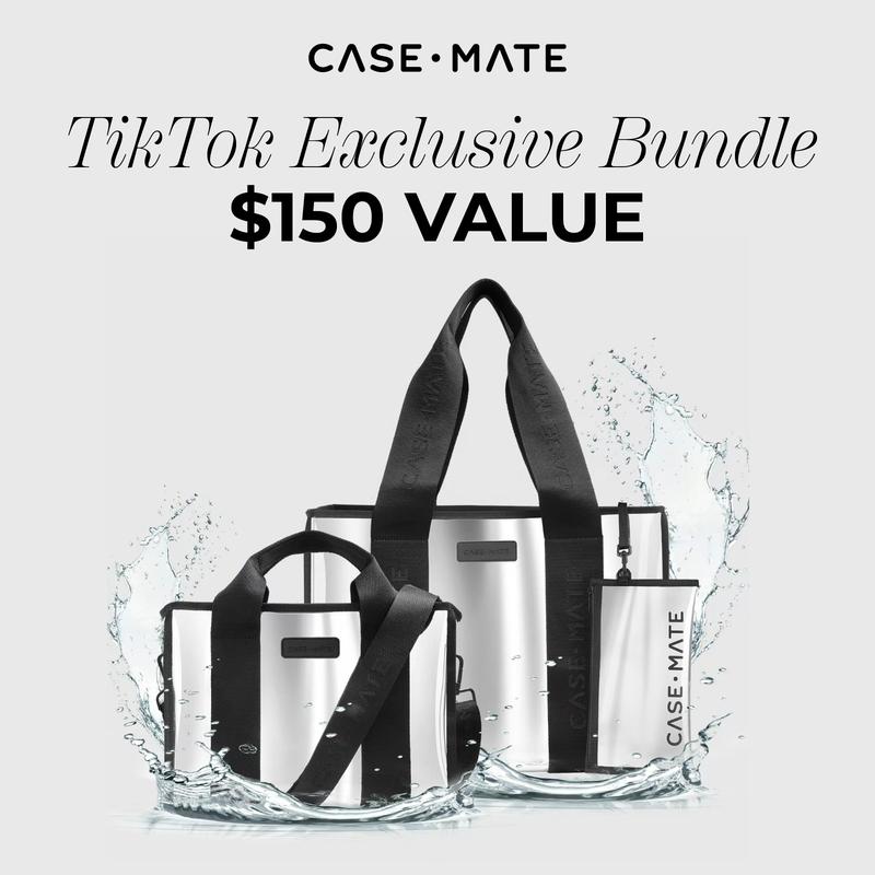 Travel Tote Bundle - Silver Chrome Travel Tote + Mini Travel Tote