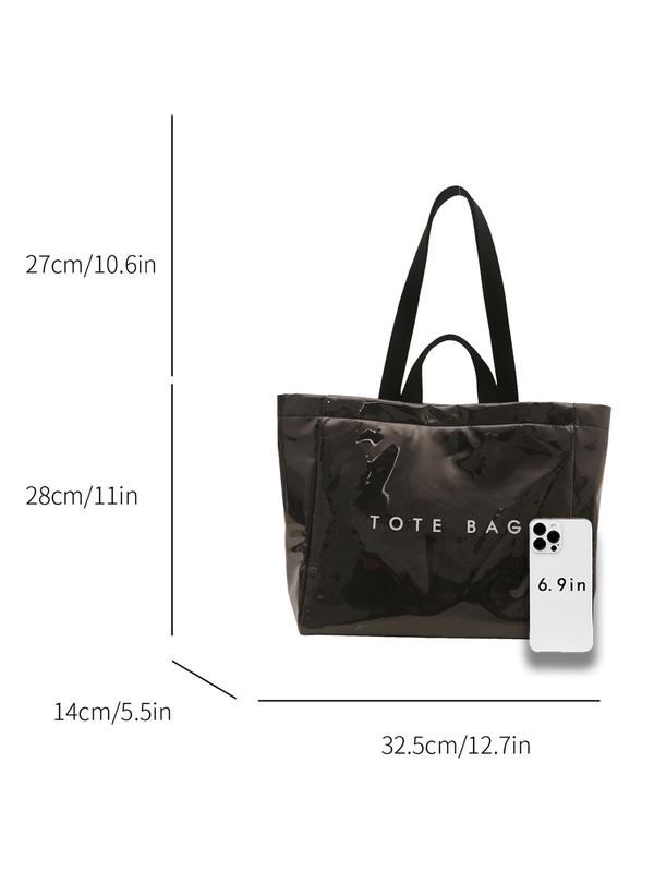 Women's Solid Color Tote Bag, Fashionable Large Capacity Shoulder Bag for Work & Daily Used, Casual Trendy Versatile High-quality Daily Commuting Bag