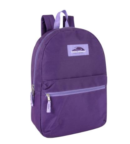 Basic Classic Solid Color Backpack with Front Zipper Accessory Pocket, Dual Zipper Closure & Padded Shoulder Straps for Work, School, Office, Gym, Sports, Travel, Commute & Recreation