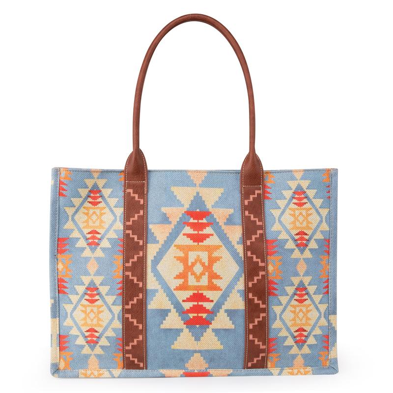 Wrangler Large Tote Bag for Women Aztec Handbags Boho Western Tote Bag-Fall Fashion