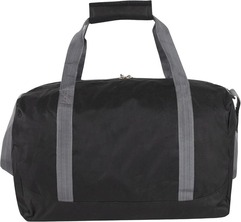 30 Liter, 17 Inch Canvas Duffle Bags for Men and Women  Travel Weekender Overnight Carry-On  Duffel Tote Bags (Black)