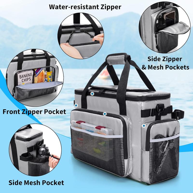 Large Kayak Cooler, Waterproof Kayak Cooler Behind Seat, Kayak Chair Back Cooler Bag for Lawn-Chair Style Seat, Splash Seat Ice Chest Cooler for Kayaking, Fishing & Beaches, Bag Only