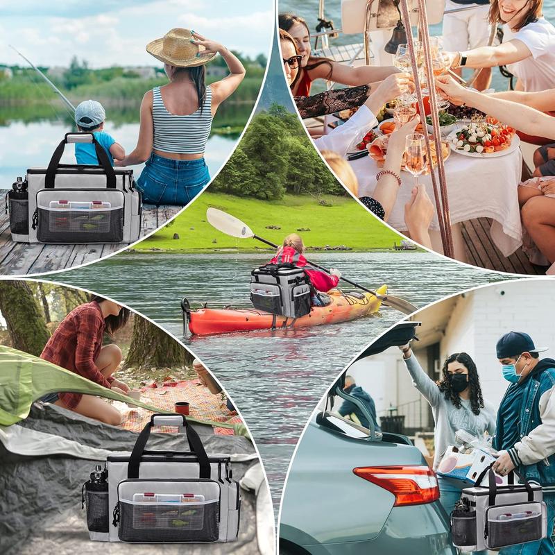 Large Kayak Cooler, Waterproof Kayak Cooler Behind Seat, Kayak Chair Back Cooler Bag for Lawn-Chair Style Seat, Splash Seat Ice Chest Cooler for Kayaking, Fishing & Beaches, Bag Only