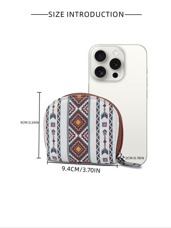 Boho Style Ethnic Pattern Zipper Coin Purse, Fashionable Waterproof Coin Holder for Women, Casual Trendy Versatile High-quality Daily Wallet