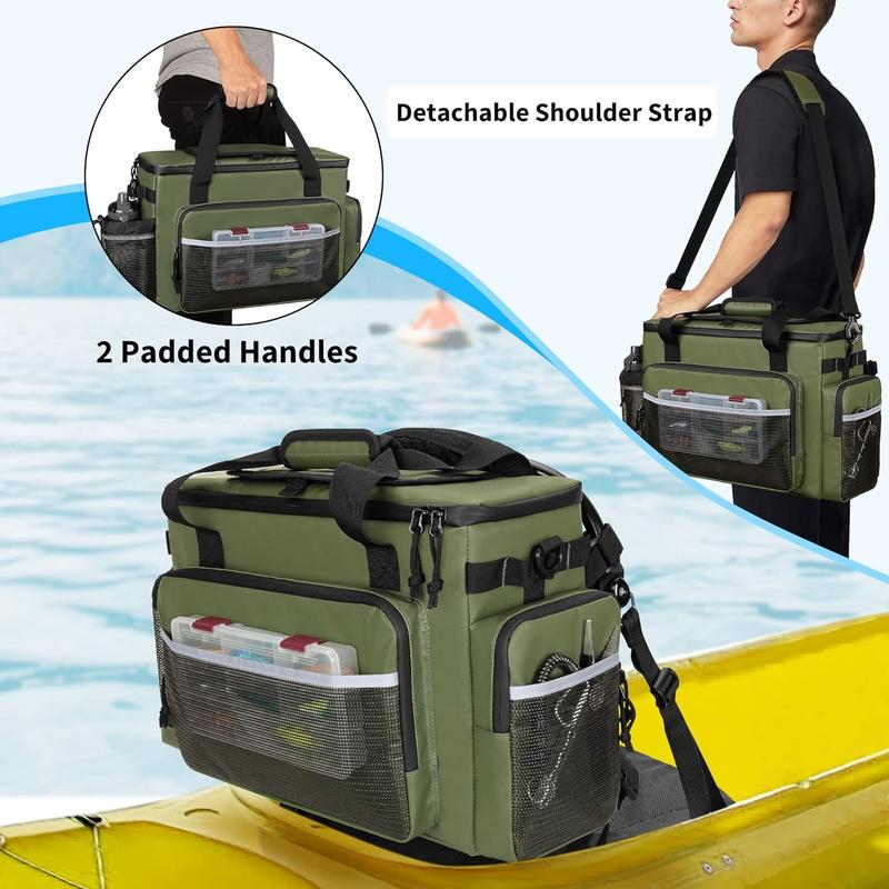 Large Kayak Cooler, Waterproof Kayak Cooler Behind Seat, Kayak Chair Back Cooler Bag for Lawn-Chair Style Seat, Splash Seat Ice Chest Cooler for Kayaking, Fishing & Beaches, Bag Only