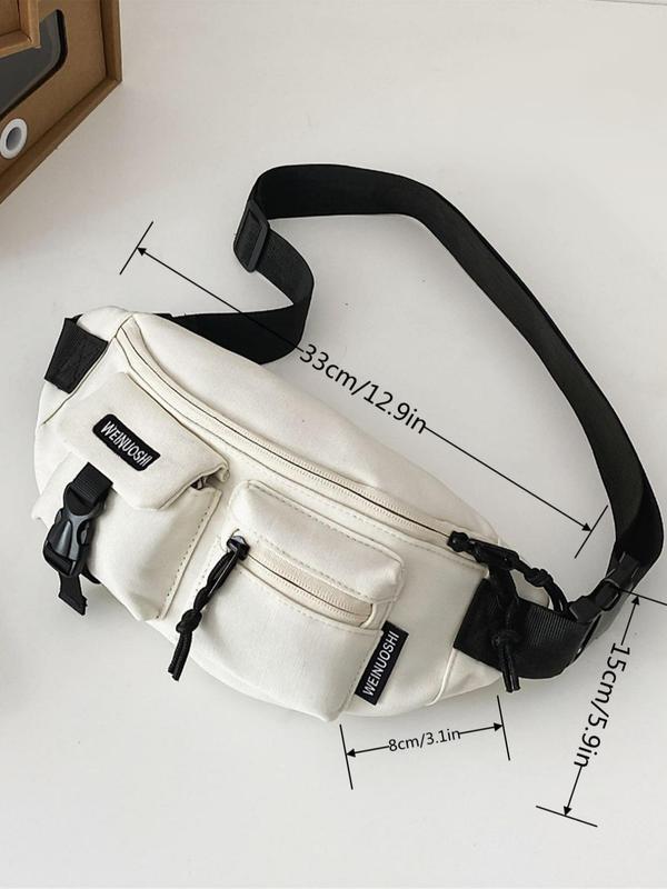 Women's Casual Solid Color Fanny Pack, Lightweight Travel Backpack, Casual Trendy Versatile High-quality Daily Commuting Bag, Girl Fashionable Shopping Bag