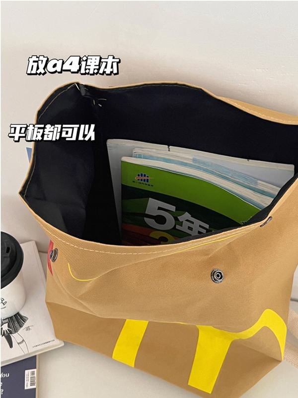 New bags, popular McDonald's large capacity backpack, casual backpack, hamburger paper bag, student bag, class bag