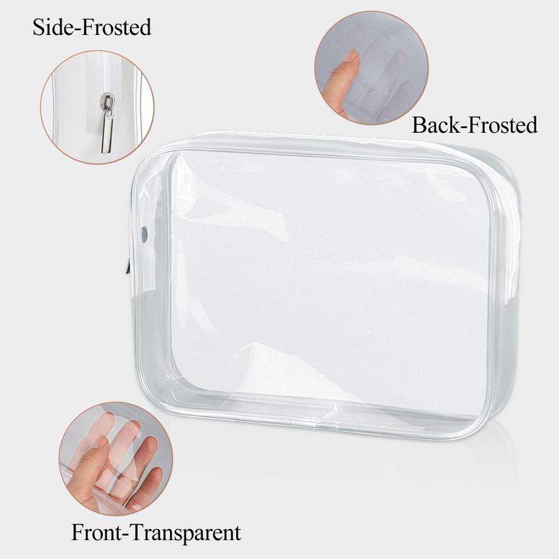 Clear Makeup Bag, 2 4 6 Counts Travel Toiletry Bag, Toiletry Wash Bag, Transparent Cosmetic Bag, Travel Zipper Bag for Men and Women