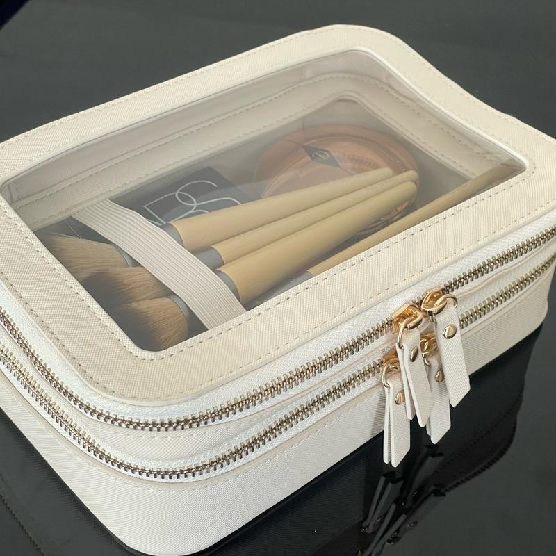 Clear Makeup Bag , Cosmetic Train Case, Make up Organizer, Multipurpose Travel Case Transparent Transparent Transparent