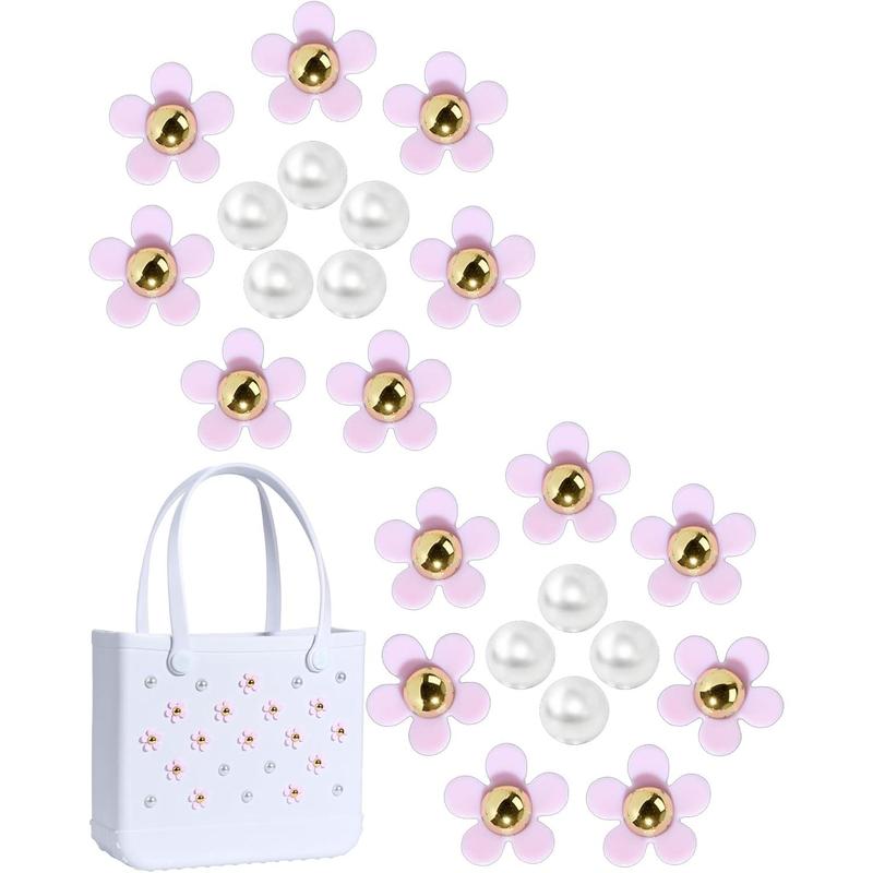 Rubber Beach Bag Accessories Charms,Rubber Beach Totes Accessories Inserts,Daisy Flower Bag Charms