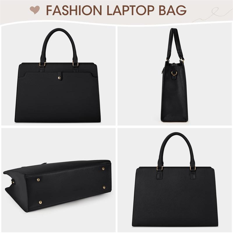 NUBILY Laptop Bag for Women 15.6 Inch Laptop Tote Bag Leather Work Bag Waterproof Womens Briefcase Business Office Computer Tote Bag Large Capacity Handbag Shoulder Bag