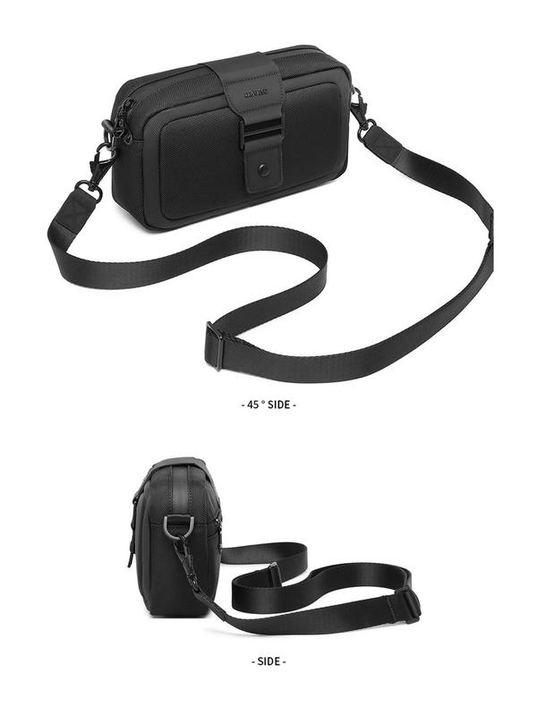 Men's Casual Solid Color Crossbody Bag, Lightweight Shoulder Bag, Fashionable Phone Bag for Travel & Hiking