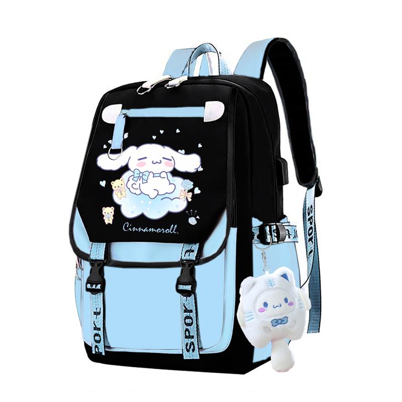 Girls Backpack Cinnamoroll Backpack with Cute Accessories,Ita Bag Laptop Backpack Daypack