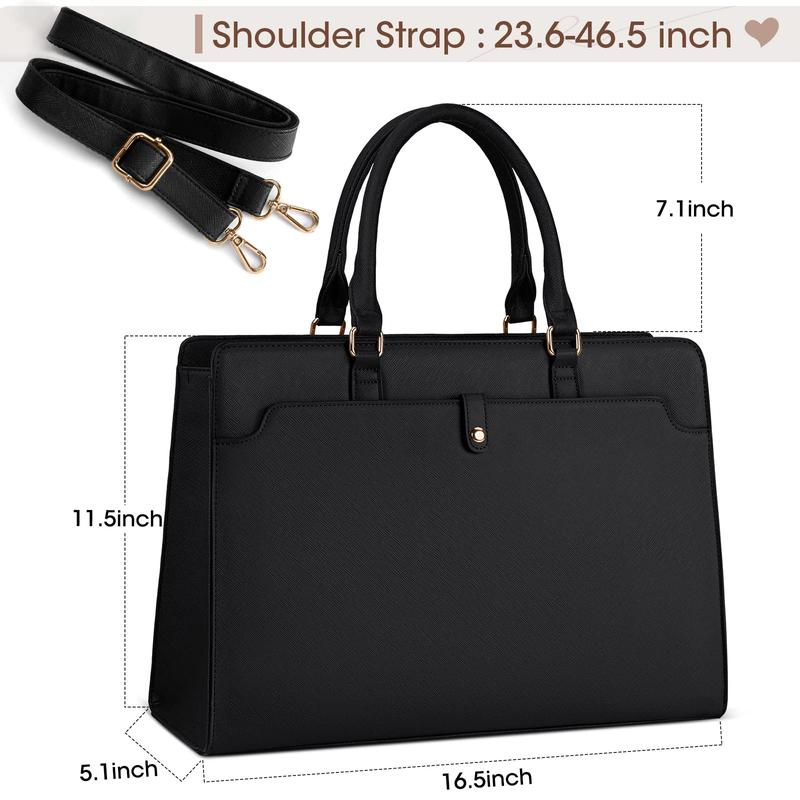 NUBILY Laptop Bag for Women 15.6 Inch Laptop Tote Bag Leather Work Bag Waterproof Womens Briefcase Business Office Computer Tote Bag Large Capacity Handbag Shoulder Bag