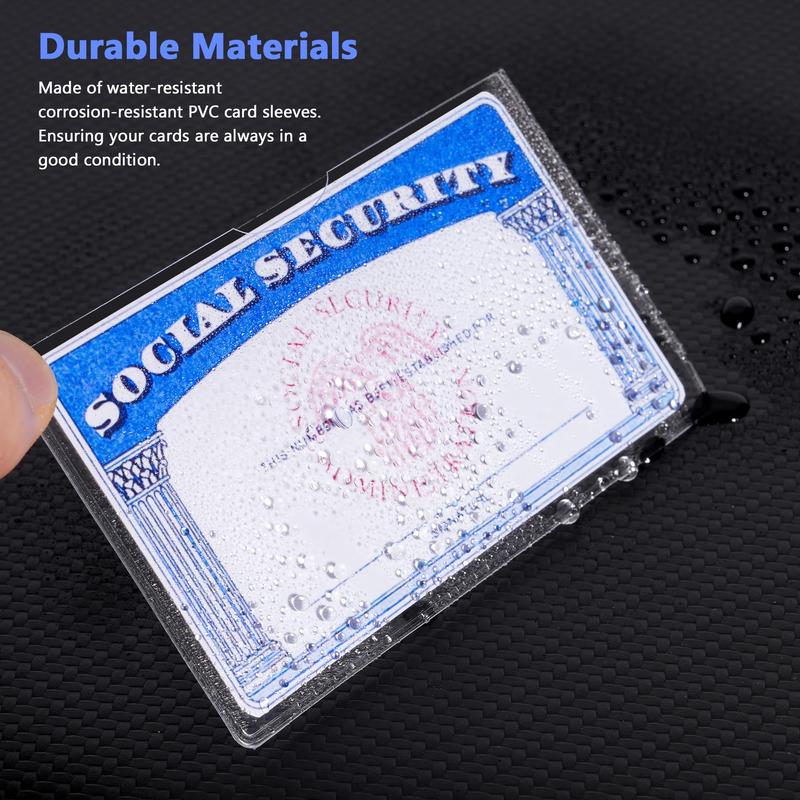 6 Pack Social Security Card Protector Medicare Card Protector Sleeve Social Security Card Holder Credit Card Sleeves Protective case for Drivers License、Credit Card 、SSN Card，3.8x2.32in.