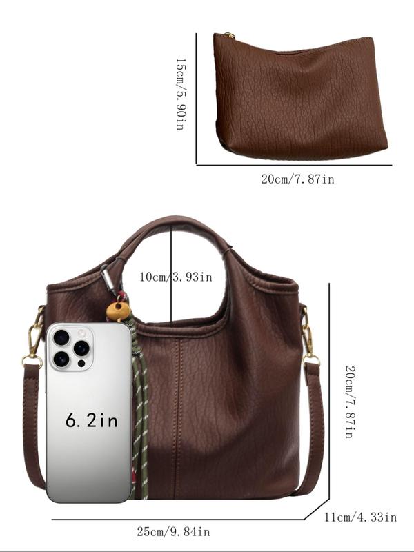 Women's Fashionable Braided Knot Design Handbag & Coin Purse, Casual Versatile Key Charm Crossbody Bag & Coin Purse, Trendy All-match Bag Set for Daily Use