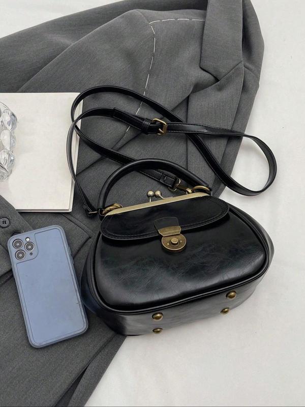 Fashionable Elegant Adjustable Strap Rivet Design Crossbody Bag for Daily Used, Casual Trendy Versatile High-quality Daily Commuting Bag