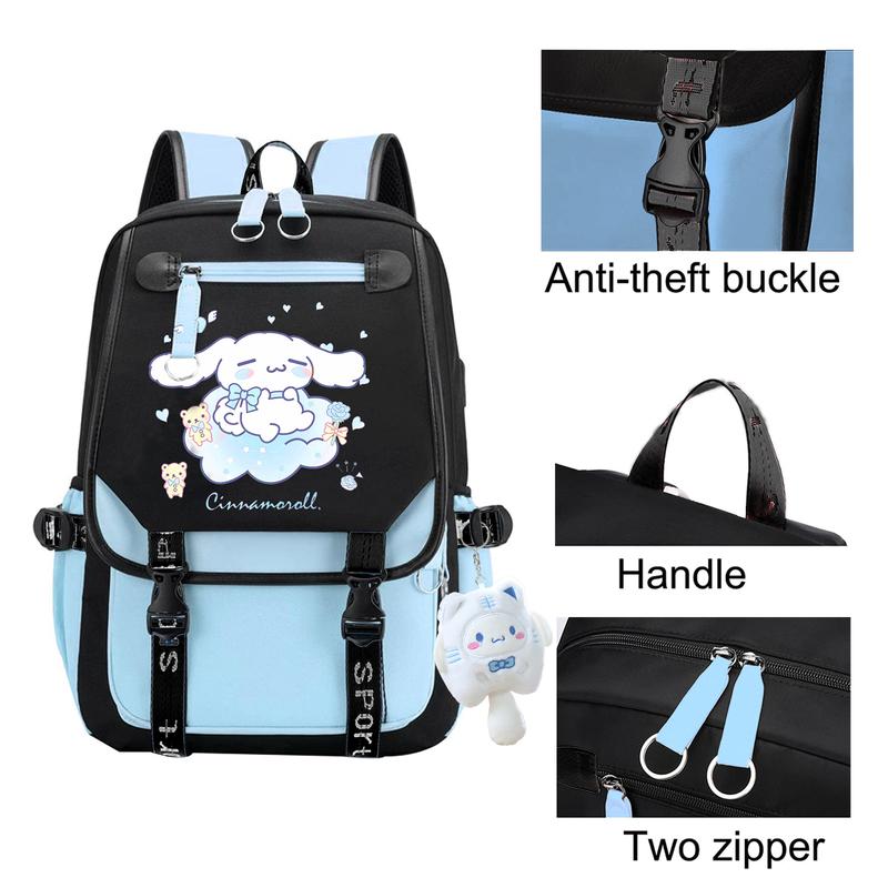 Girls Backpack Cinnamoroll Backpack with Cute Accessories,Ita Bag Laptop Backpack Daypack