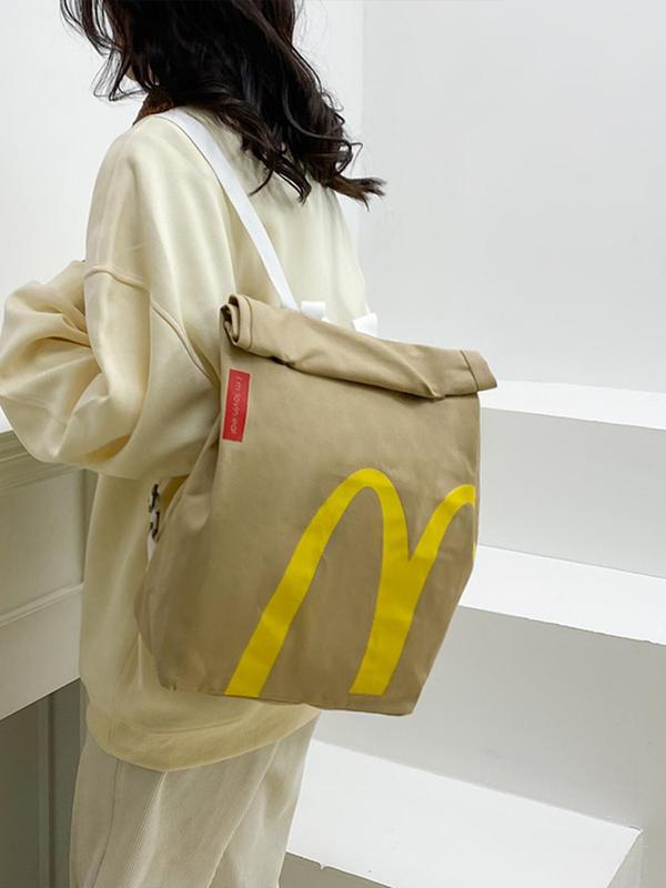 Creative McDonald's Bag Design Backpack, Large Capacity Student Class Backpack, Cute and Versatile Backpack for Women & Men