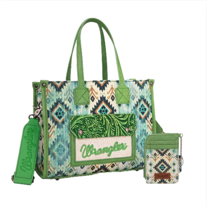 Wrangler Floral Tote and Cardholder Set for Women - Value Set with Large Capacity