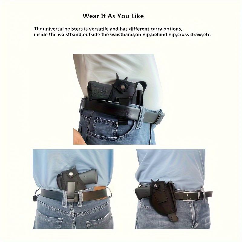 Universal Holster with Cartridge Bag, Can Be Hidden and Carried Within Belt Or outside Belt, Pistol Holster Is Suitable for Left and Right Hands, Men's Women's, Black