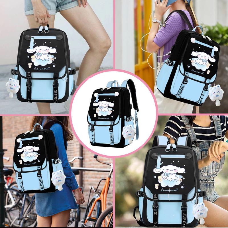 Girls Backpack Cinnamoroll Backpack with Cute Accessories,Ita Bag Laptop Backpack Daypack