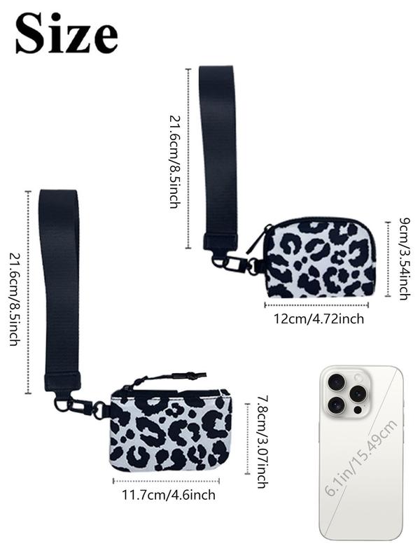 Women's Leopard Pattern Zipper Wristlet, Casual Versatile Clutch for Women, Trendy All-match & Exquisite Wristlet for Daily Use, for Fall Outfits Fall Freshness